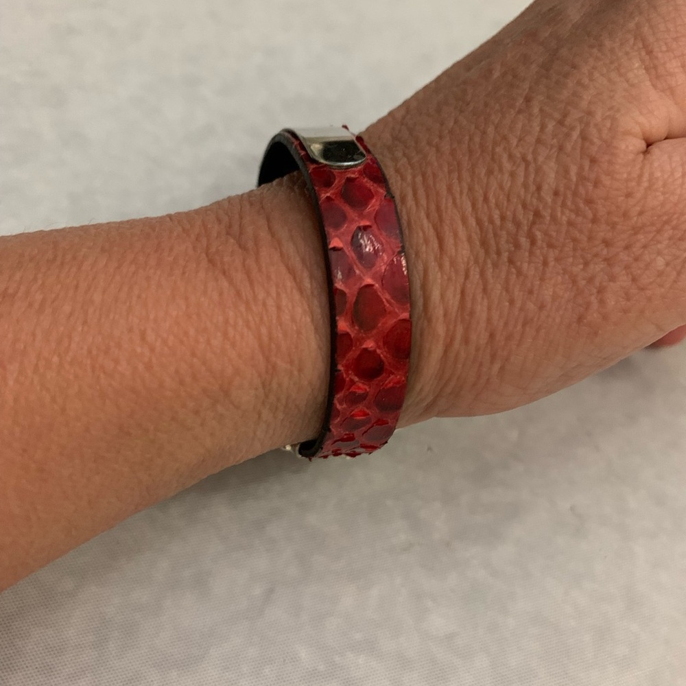 Red Python Engravable ID Bracelet 7” - Picture 2 of 5